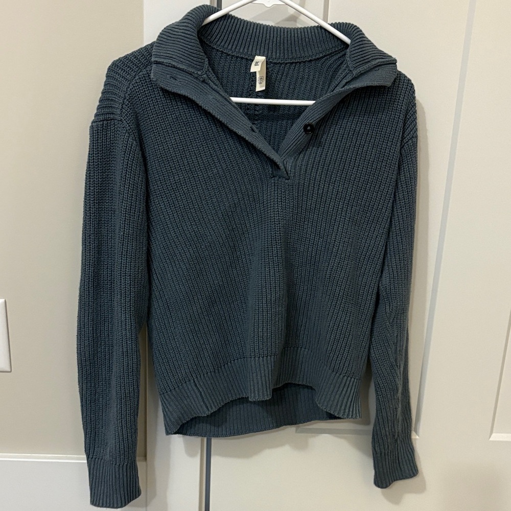 Pact Women's blue collar Sweater 100% organic cotton - Picture 8 of 15
